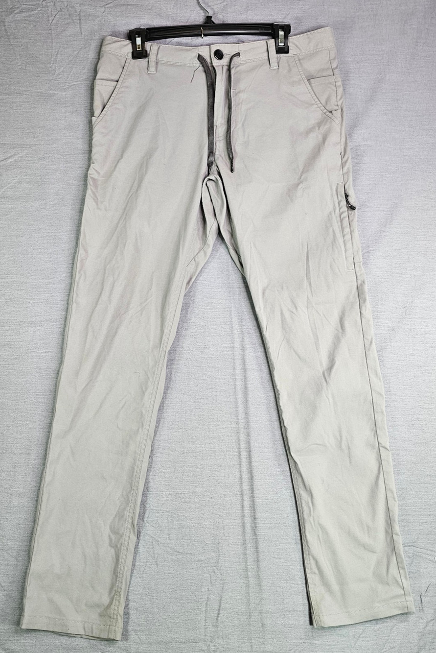 686 Everywhere Pants Light Gray Slim Fit Straight Drawstring Men's 32W x 32L